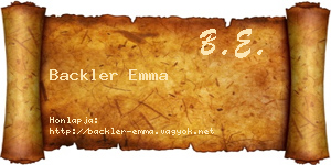 Backler Emma névjegykártya